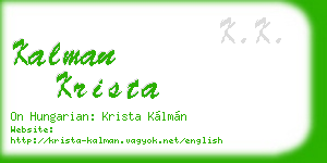 kalman krista business card